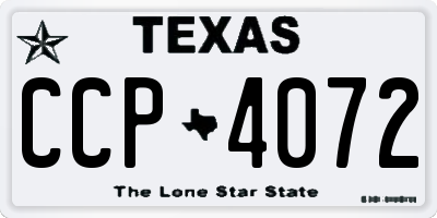 TX license plate CCP4072