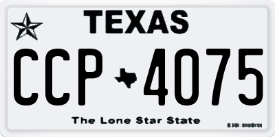TX license plate CCP4075