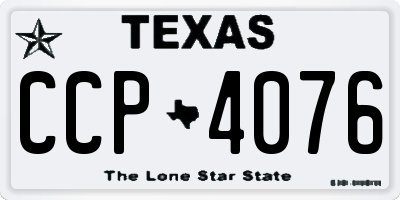 TX license plate CCP4076