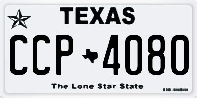 TX license plate CCP4080