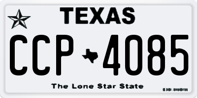 TX license plate CCP4085