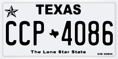 TX license plate CCP4086
