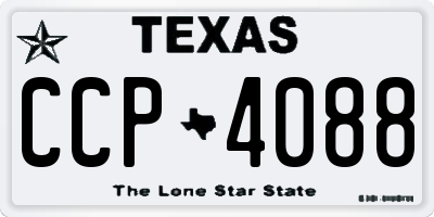 TX license plate CCP4088