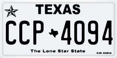 TX license plate CCP4094
