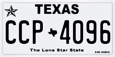 TX license plate CCP4096