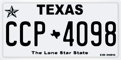 TX license plate CCP4098