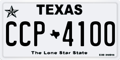TX license plate CCP4100