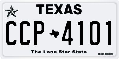 TX license plate CCP4101