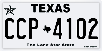 TX license plate CCP4102