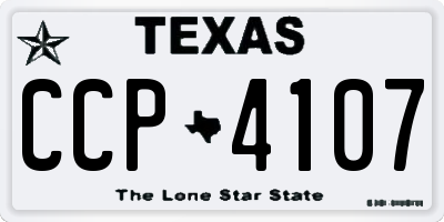 TX license plate CCP4107
