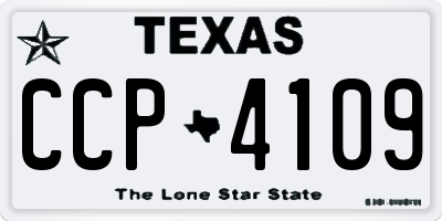 TX license plate CCP4109