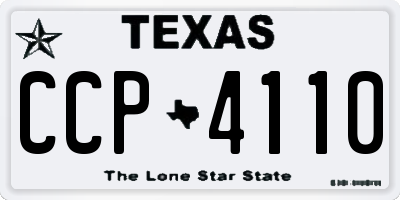 TX license plate CCP4110