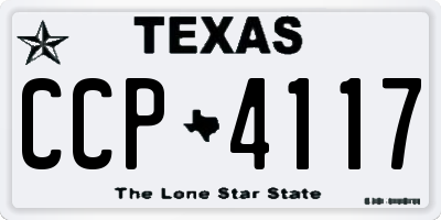TX license plate CCP4117