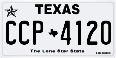 TX license plate CCP4120