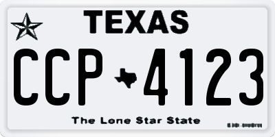 TX license plate CCP4123