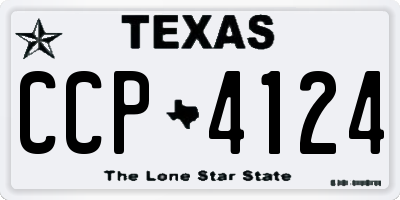 TX license plate CCP4124