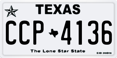 TX license plate CCP4136