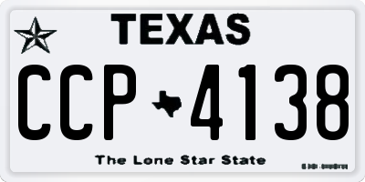 TX license plate CCP4138