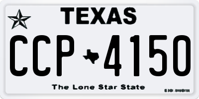 TX license plate CCP4150