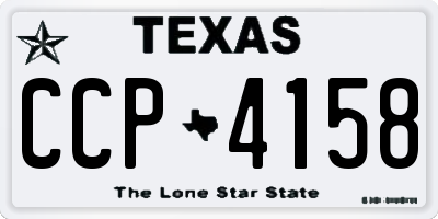 TX license plate CCP4158