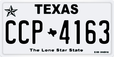 TX license plate CCP4163