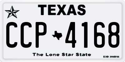 TX license plate CCP4168