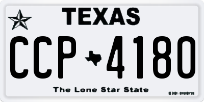 TX license plate CCP4180