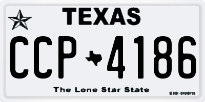 TX license plate CCP4186