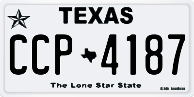 TX license plate CCP4187