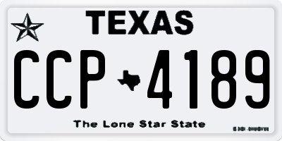 TX license plate CCP4189