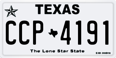 TX license plate CCP4191