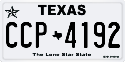 TX license plate CCP4192