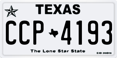 TX license plate CCP4193
