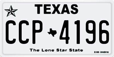 TX license plate CCP4196