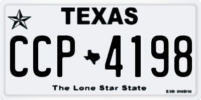 TX license plate CCP4198