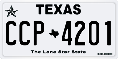 TX license plate CCP4201