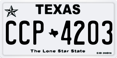 TX license plate CCP4203