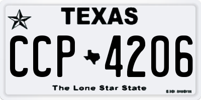 TX license plate CCP4206