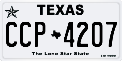 TX license plate CCP4207