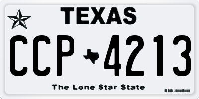 TX license plate CCP4213