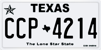 TX license plate CCP4214
