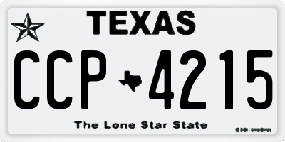 TX license plate CCP4215