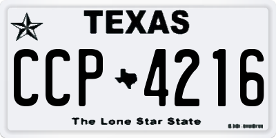 TX license plate CCP4216