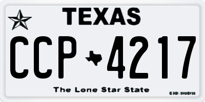 TX license plate CCP4217