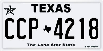 TX license plate CCP4218