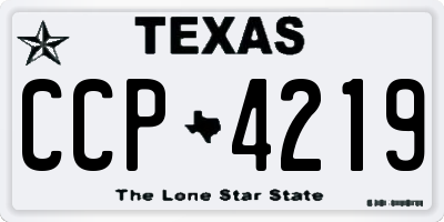 TX license plate CCP4219