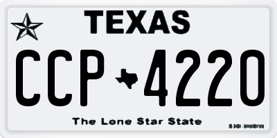 TX license plate CCP4220
