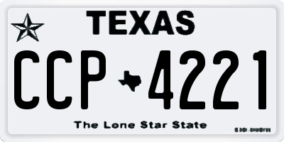 TX license plate CCP4221