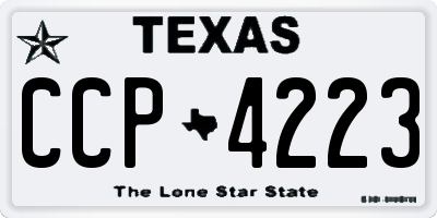 TX license plate CCP4223