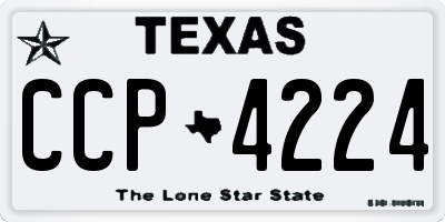 TX license plate CCP4224